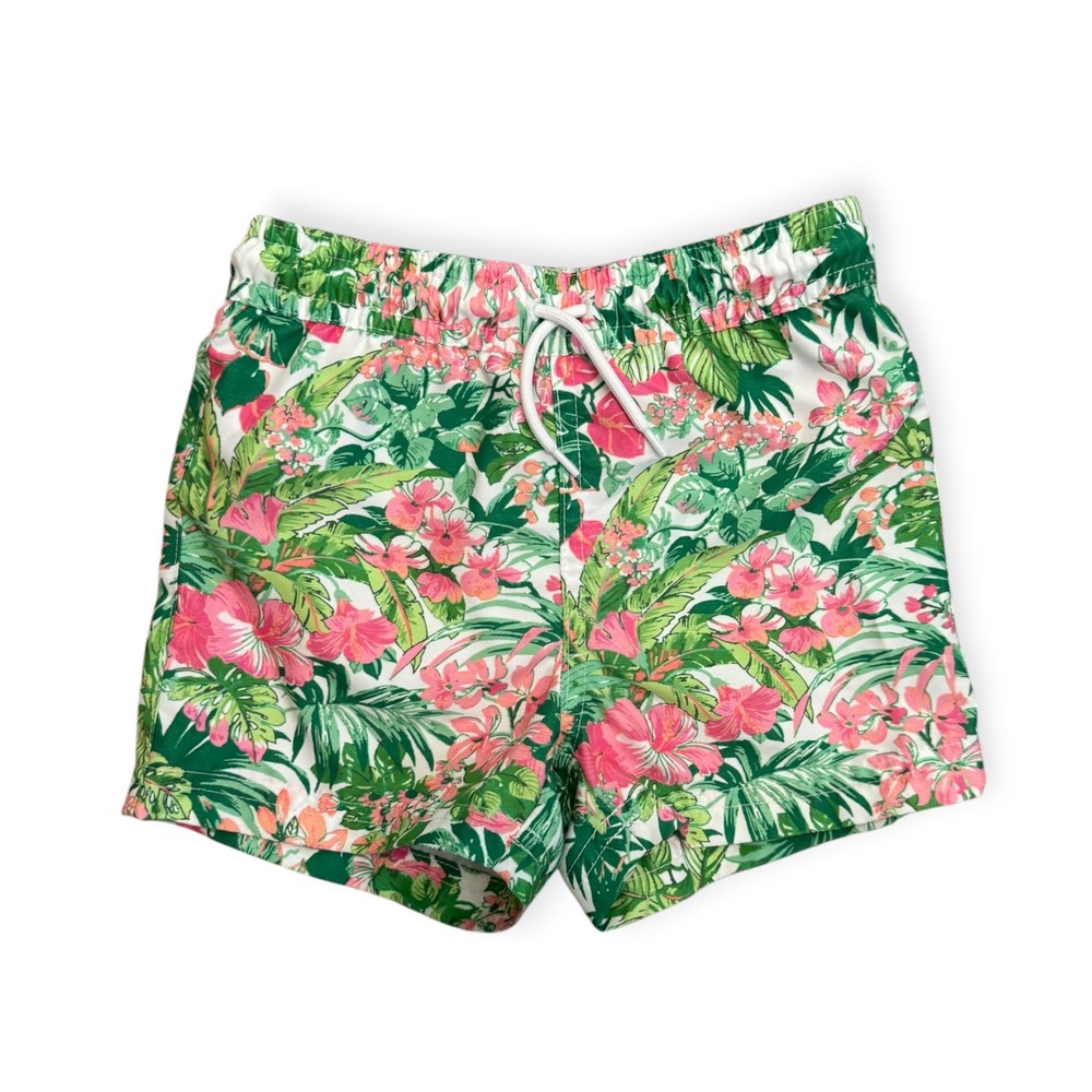 Janie and Jack Toddler Boys Tropical Floral Hibiscus Swim Trunks 2T